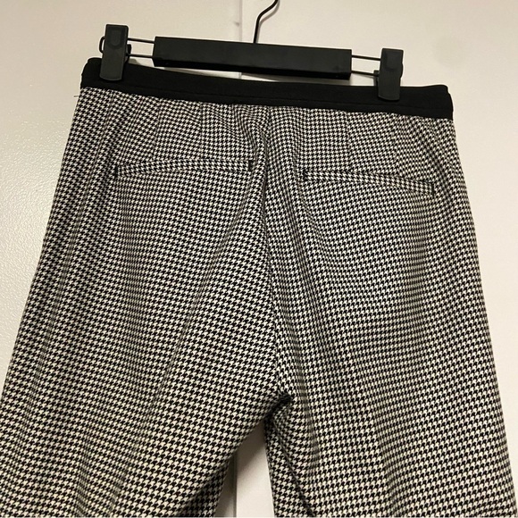Zara Soft Feel Black White Printed Houndstooth Trouser Pants XS - Picture 7 of 9